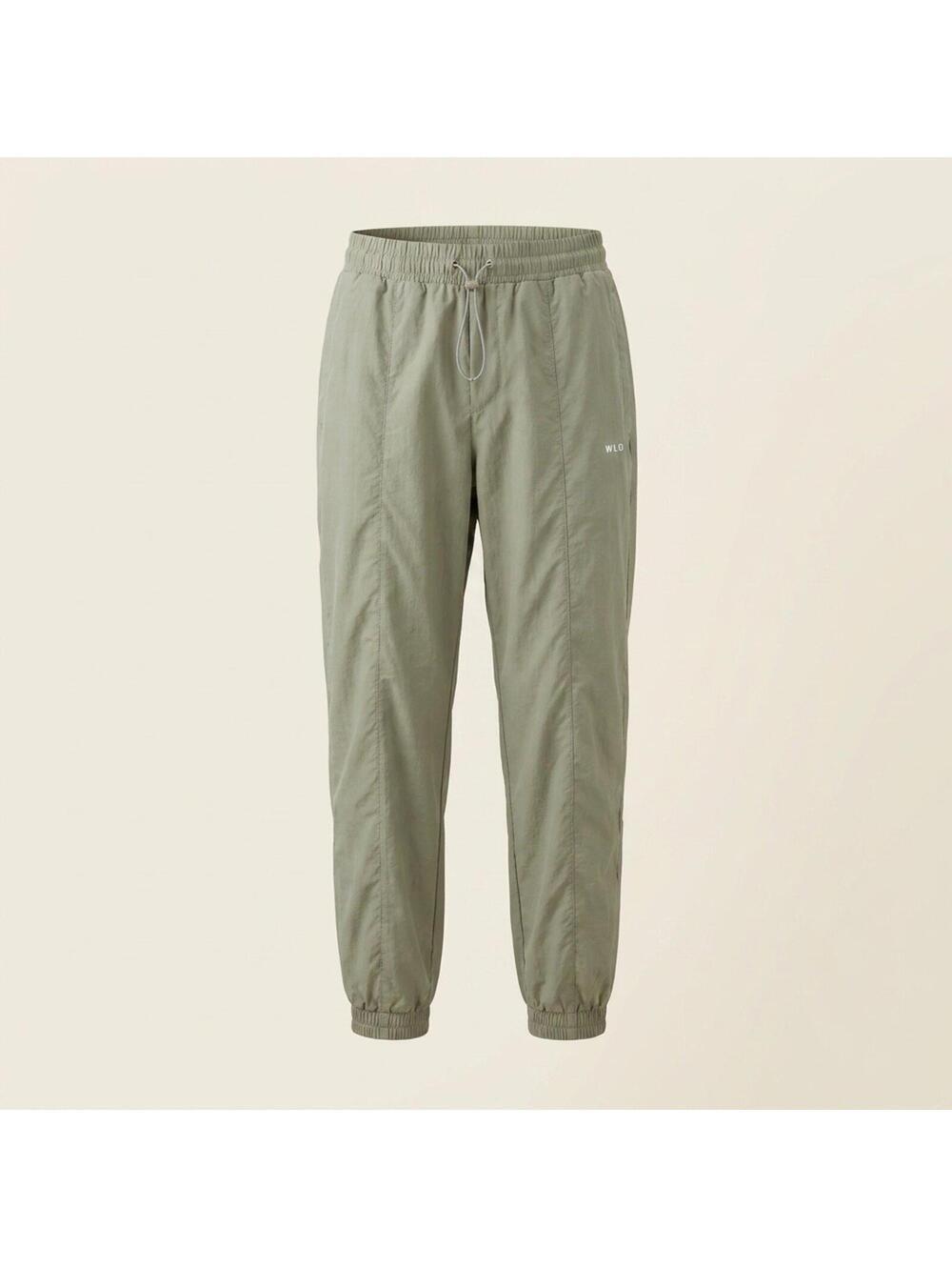 WILO The Label Nylon Jogger Pants M Olive Green Athleisure Tapered Casual Work
